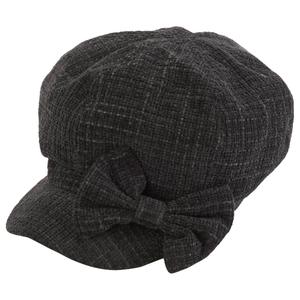 Womens Madd Hatter Chenille Bow Newsboy Cabbie Hat