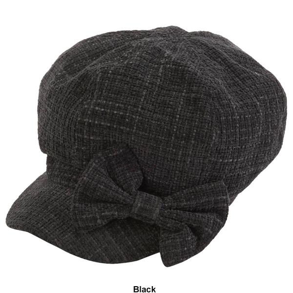 Womens Madd Hatter Chenille Bow Newsboy Cabbie Hat alternate view