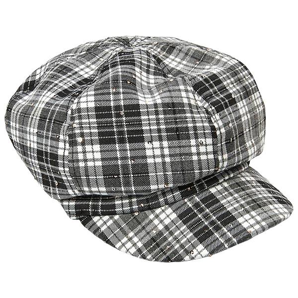 Womens Madd Hatter Black & White News Boy Cabby Hat