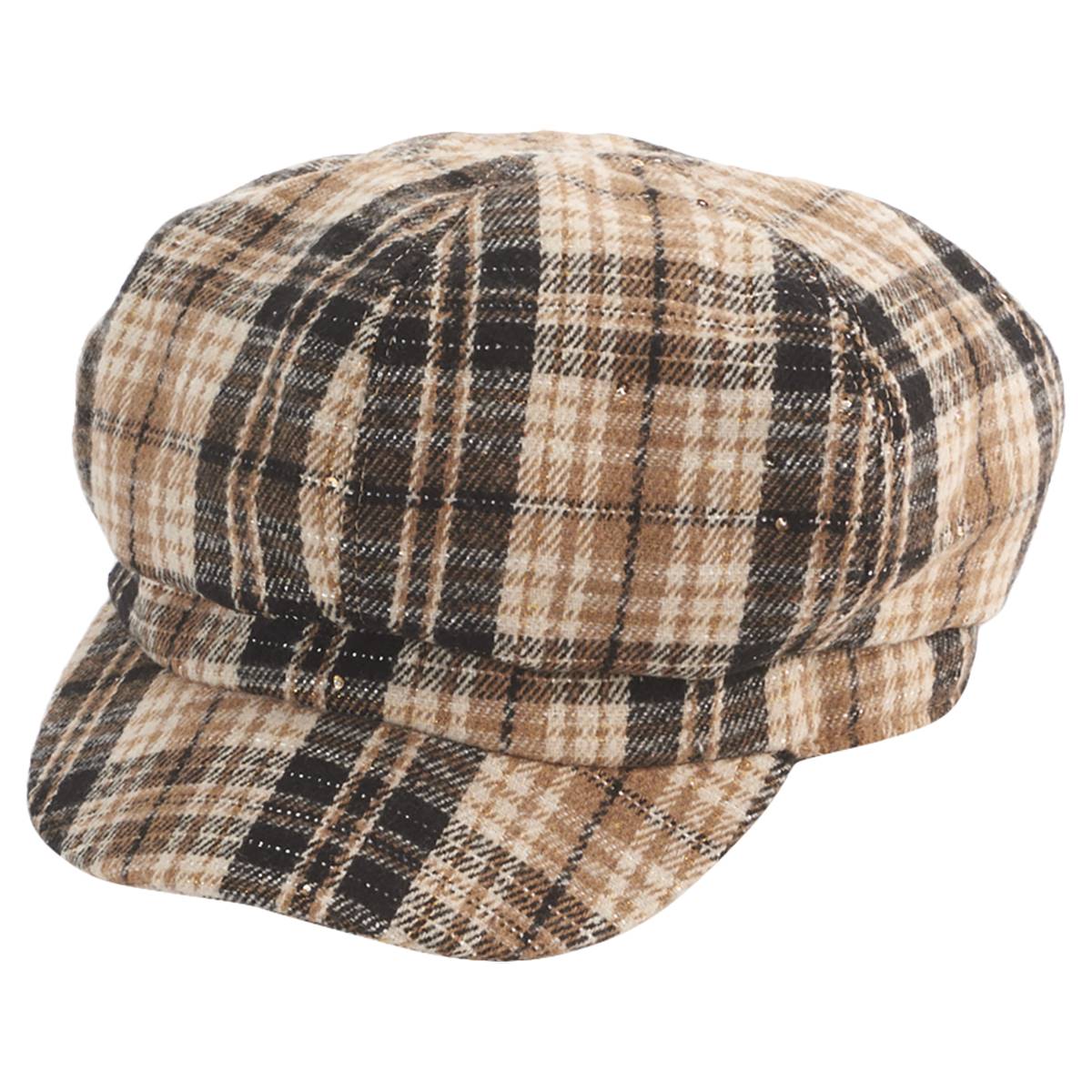 Womens Madd Hatter Plaid Cabby Newsboy Hat