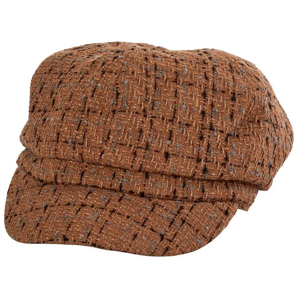 Womens Madd Hatter Brown & Beige Tweed Cabby Hat alternate view