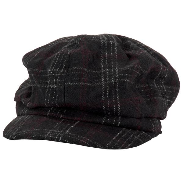Womens Madd Hatter Plaid Cabby Newsboy Hat