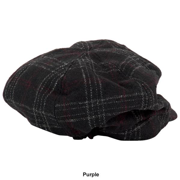 Womens Madd Hatter Plaid Cabby Newsboy Hat alternate view