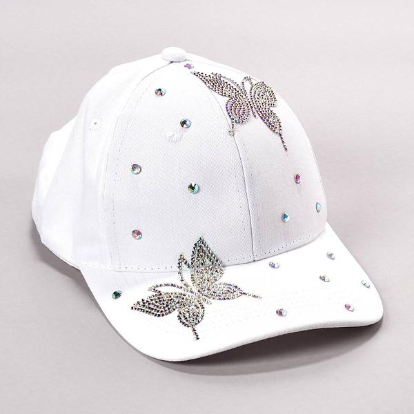 Womens Madd Hatter Bling Butterfly Baseball Cap