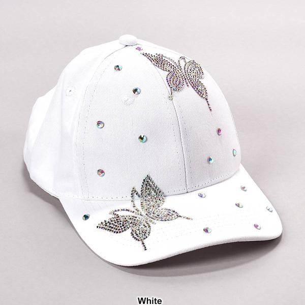 Womens Madd Hatter Bling Butterfly Baseball Cap alternate view
