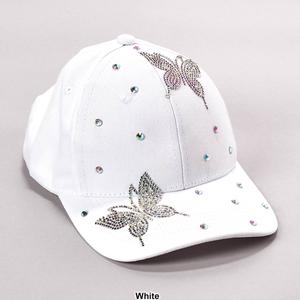 Womens Madd Hatter Bling Butterfly Baseball Cap alternate view