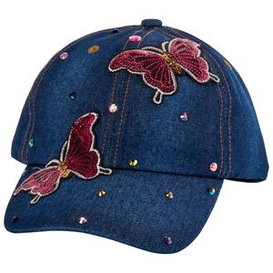 Womens Madd Hatter Butterfly Bling Baseball Hat alternate view