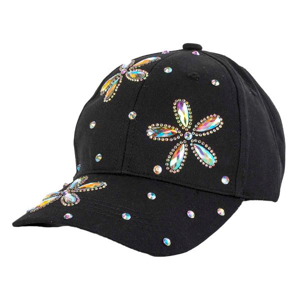 Womens Madd Hatter Flower Bling Baseball Cap