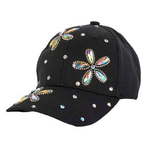 Womens Madd Hatter Flower Bling Baseball Cap