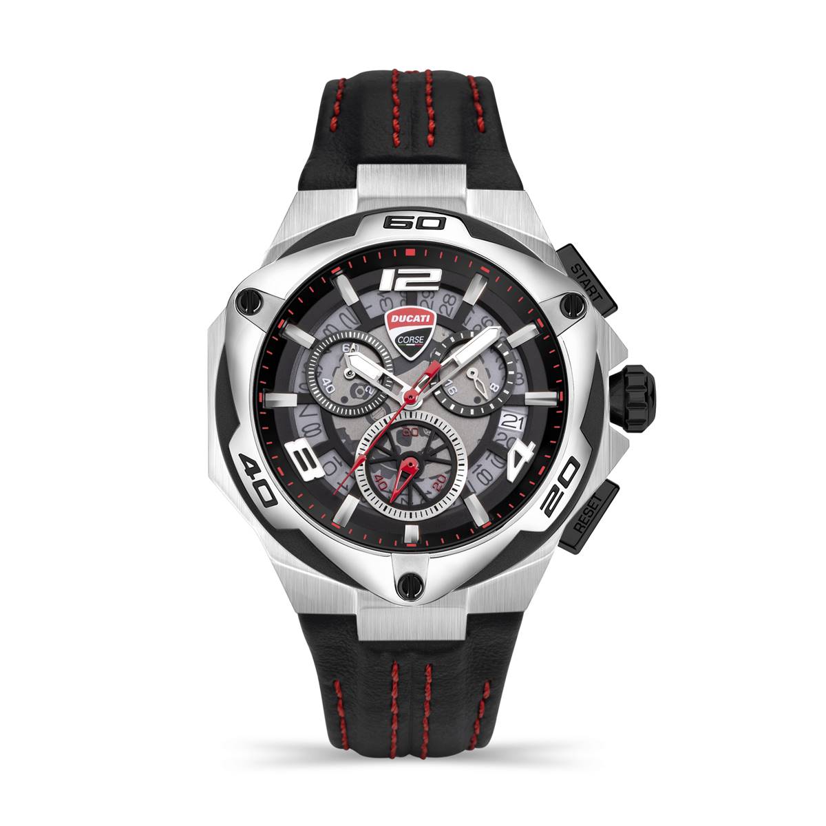 Mens Ducati Corse Motore Black Band/Black Dial Watch-DTWGC0000302