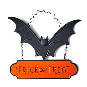 Trick or Treat Metal Bat Sign
