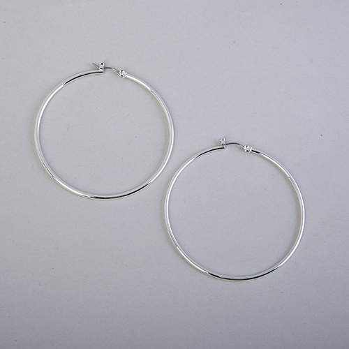 Chaps Silver-Tone Thin Hoop Earrings