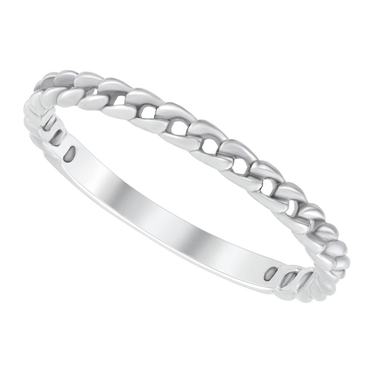 Gold Classics(tm) 14kt. White Gold Curb Chain Link Wedding Band