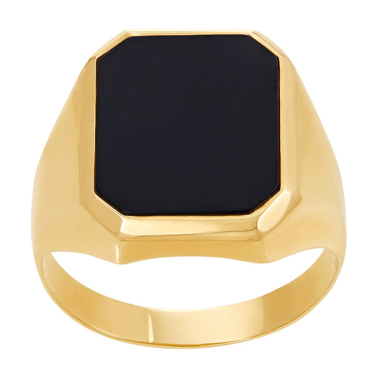 Mens Gold Classics(tm) 10kt. Yellow Gold & Square Black Onyx Ring