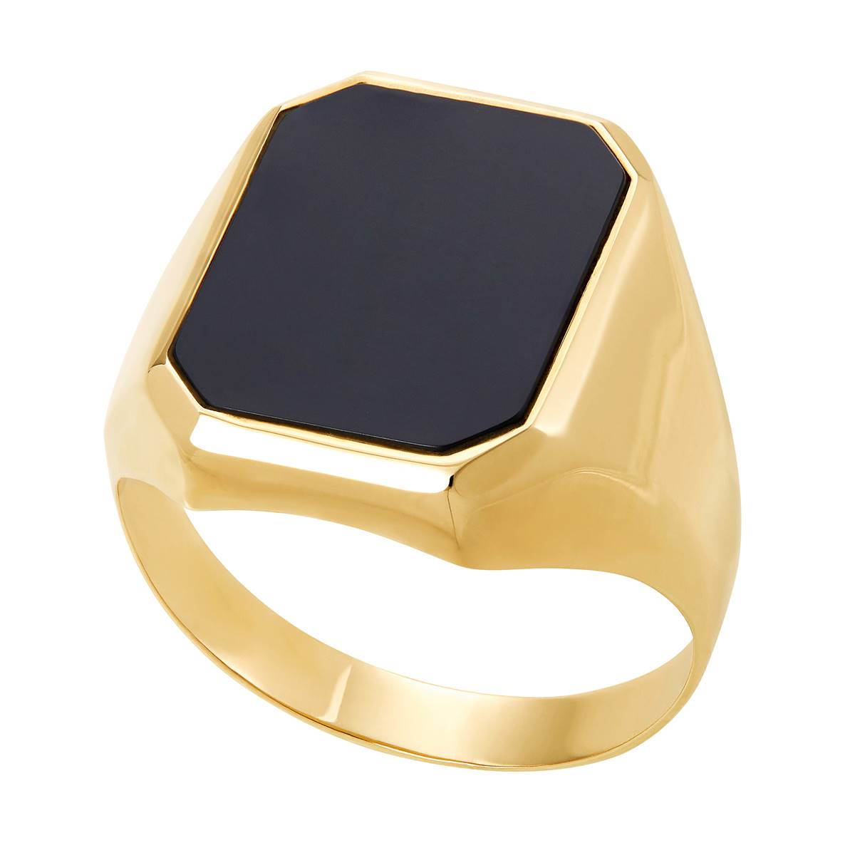 Mens Gold Classics(tm) 10kt. Yellow Gold & Square Black Onyx Ring