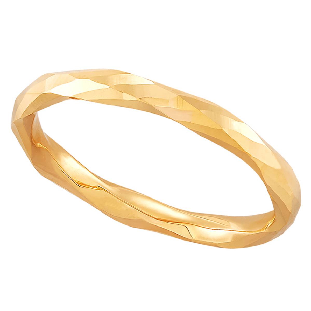 Gold Classics(tm) Diamond-Cut Single Twist Tube Mirror Cut Band Ring