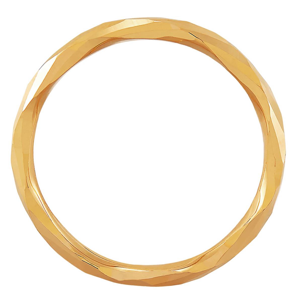 Gold Classics(tm) Diamond-Cut Single Twist Tube Mirror Cut Band Ring