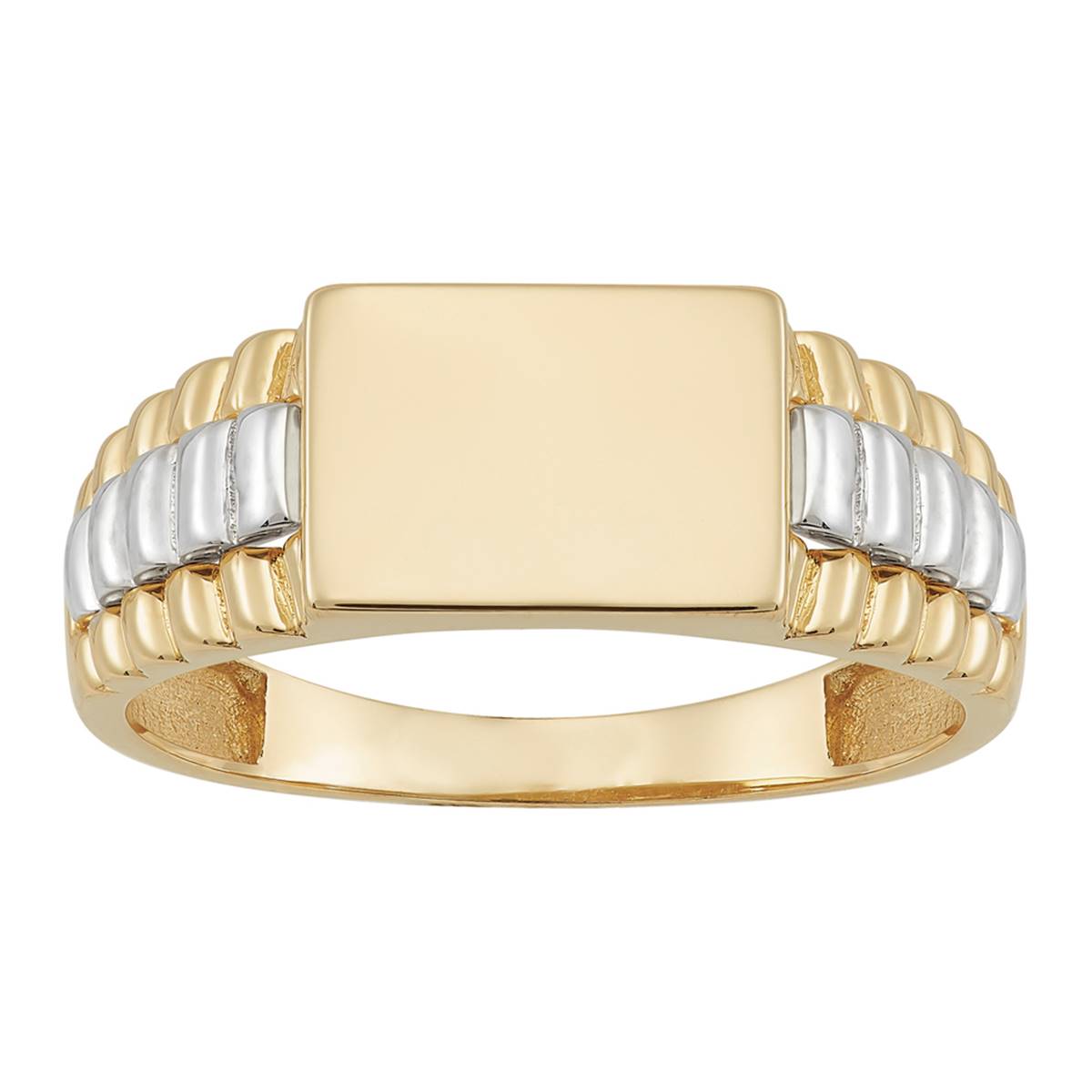 Mens Gold Classics(tm) Polished Gold Rectangular Signet Ring