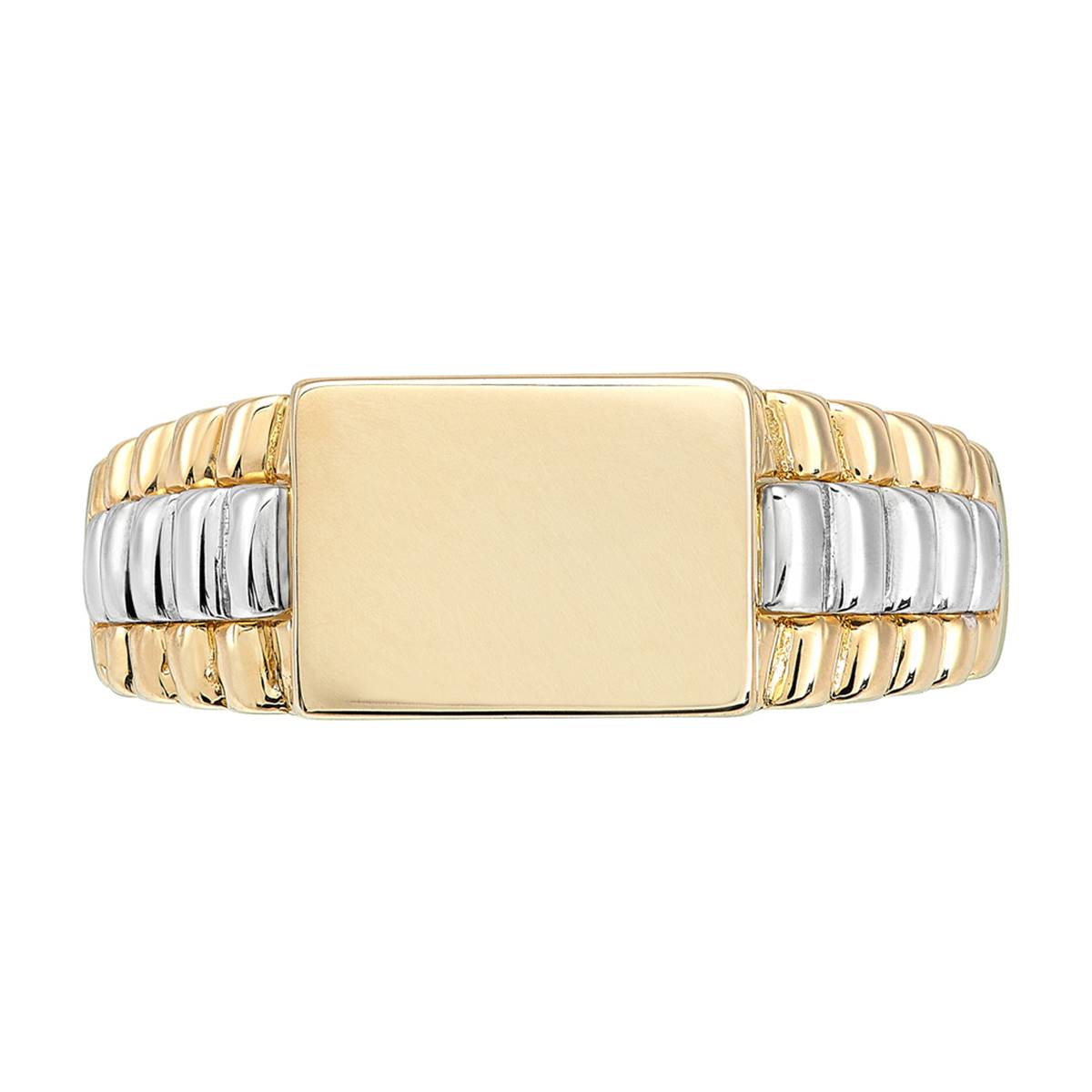 Mens Gold Classics(tm) Polished Gold Rectangular Signet Ring