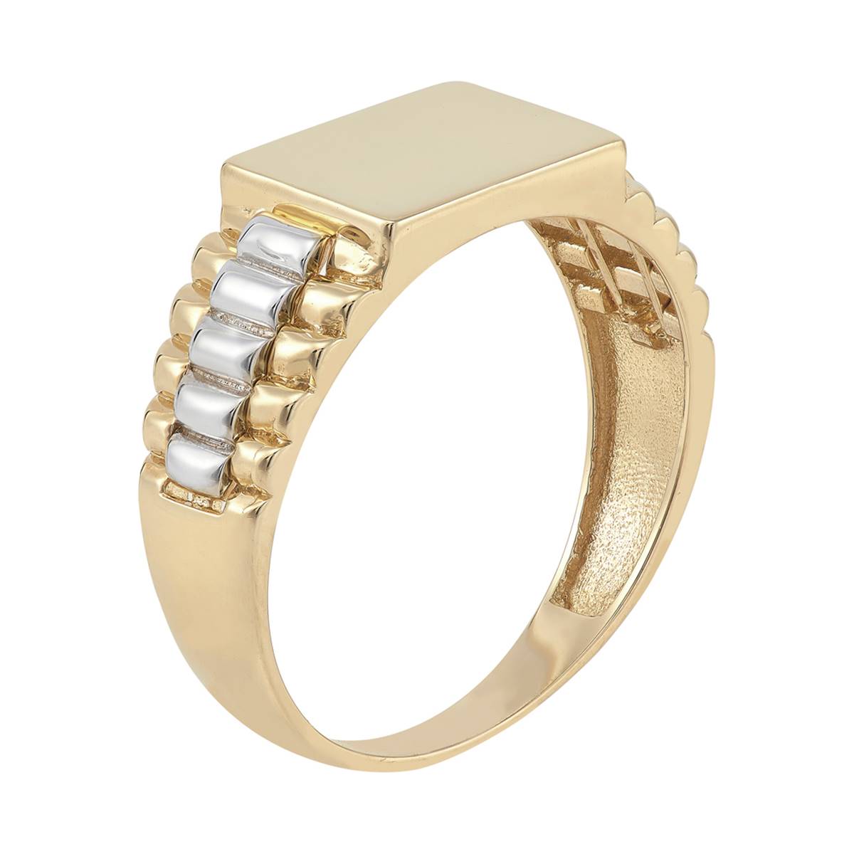 Mens Gold Classics(tm) Polished Gold Rectangular Signet Ring