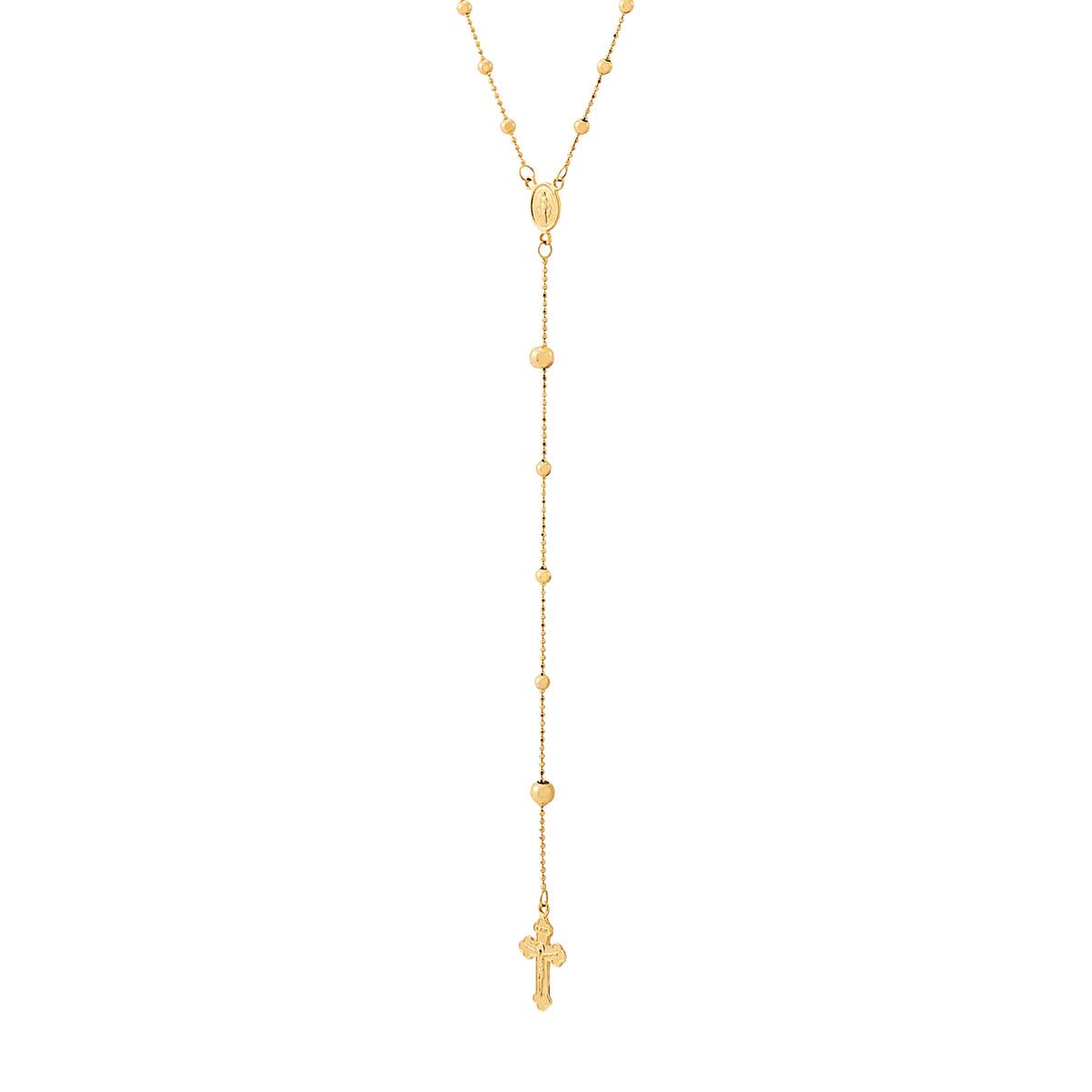 Gold Classics(tm) 14kt. Yellow Gold Polished Beaded Rosary Necklace