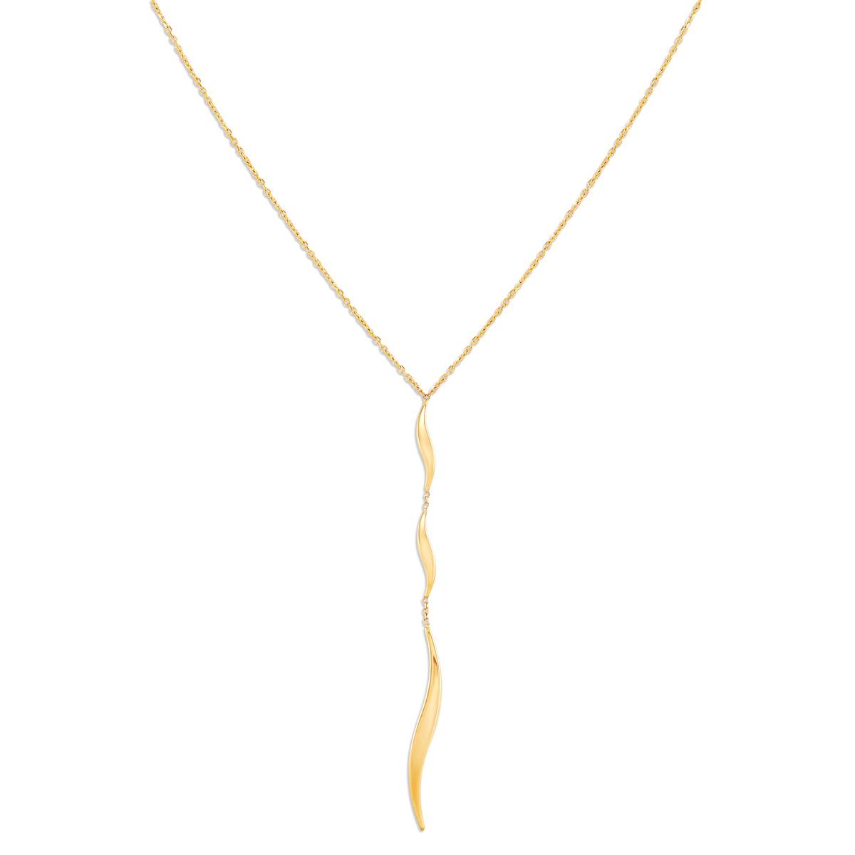 Gold Classics(tm) Yellow Gold Drop Twisted Leaf Lariat Y-Necklace