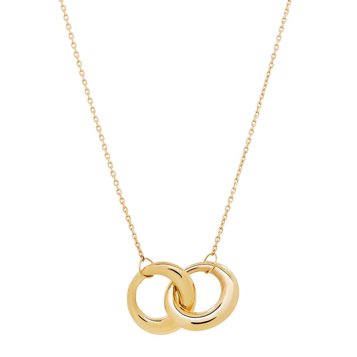 Gold Classics(tm) Yellow Gold Interlocking Double Circle Pendant