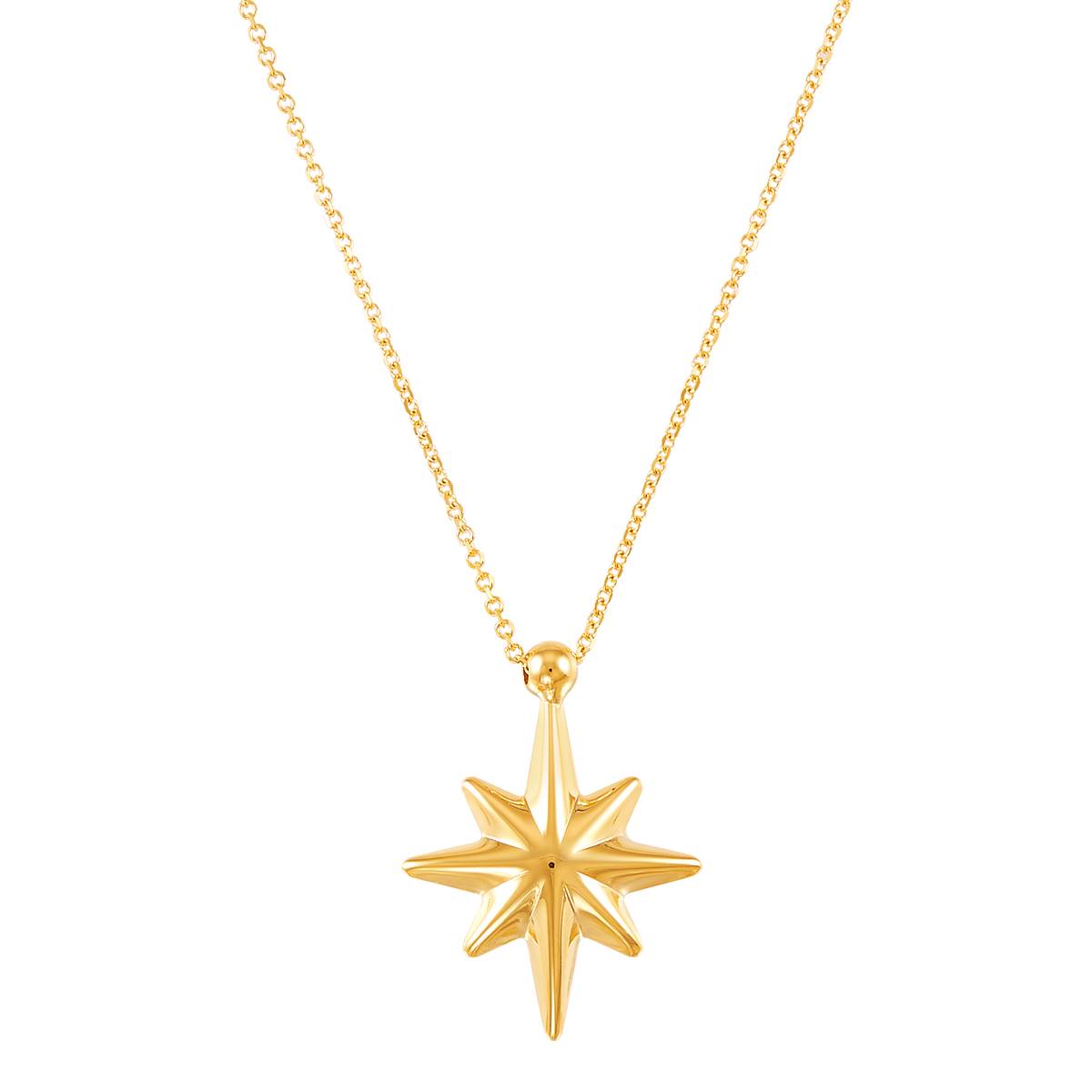 Gold Classics(tm) 14kt. Yellow Gold Cable Chain Starburst Pendant