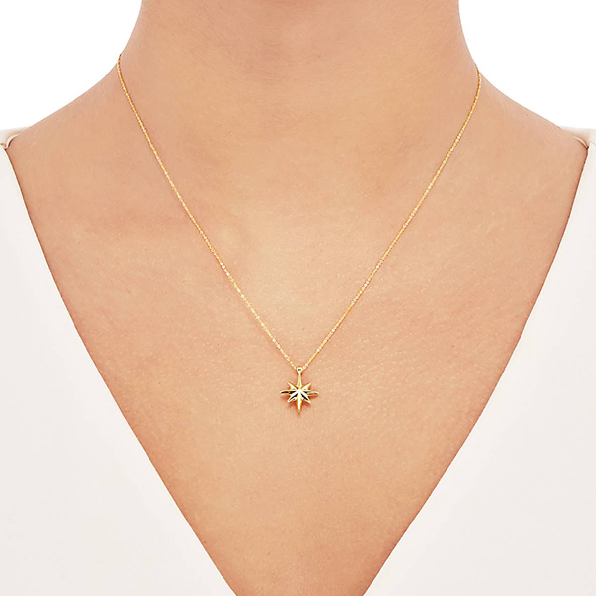 Gold Classics(tm) 14kt. Yellow Gold Cable Chain Starburst Pendant