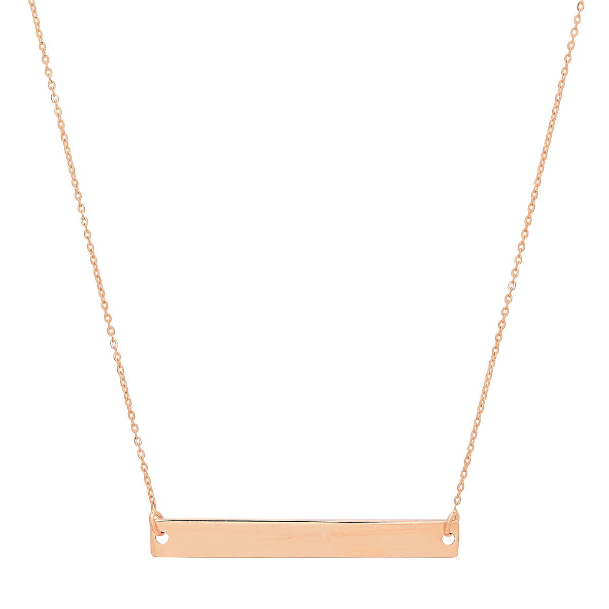 Gold Classics(tm) Rose Gold Cable Chain Horizontal Bar Necklace