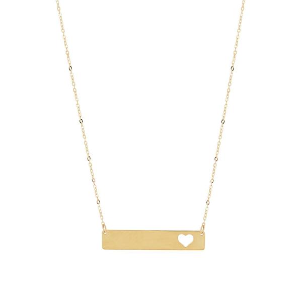 Gold Classics(tm) 14kt. Yellow Gold Cut-Out Bar Cable Chain Necklace