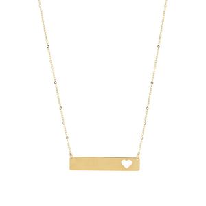 Gold Classics(tm) 14kt. Yellow Gold Cut-Out Bar Cable Chain Necklace