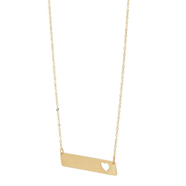 Gold Classics(tm) 14kt. Yellow Gold Cut-Out Bar Cable Chain Necklace alternate view