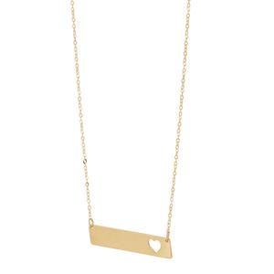 Gold Classics(tm) 14kt. Yellow Gold Cut-Out Bar Cable Chain Necklace alternate view