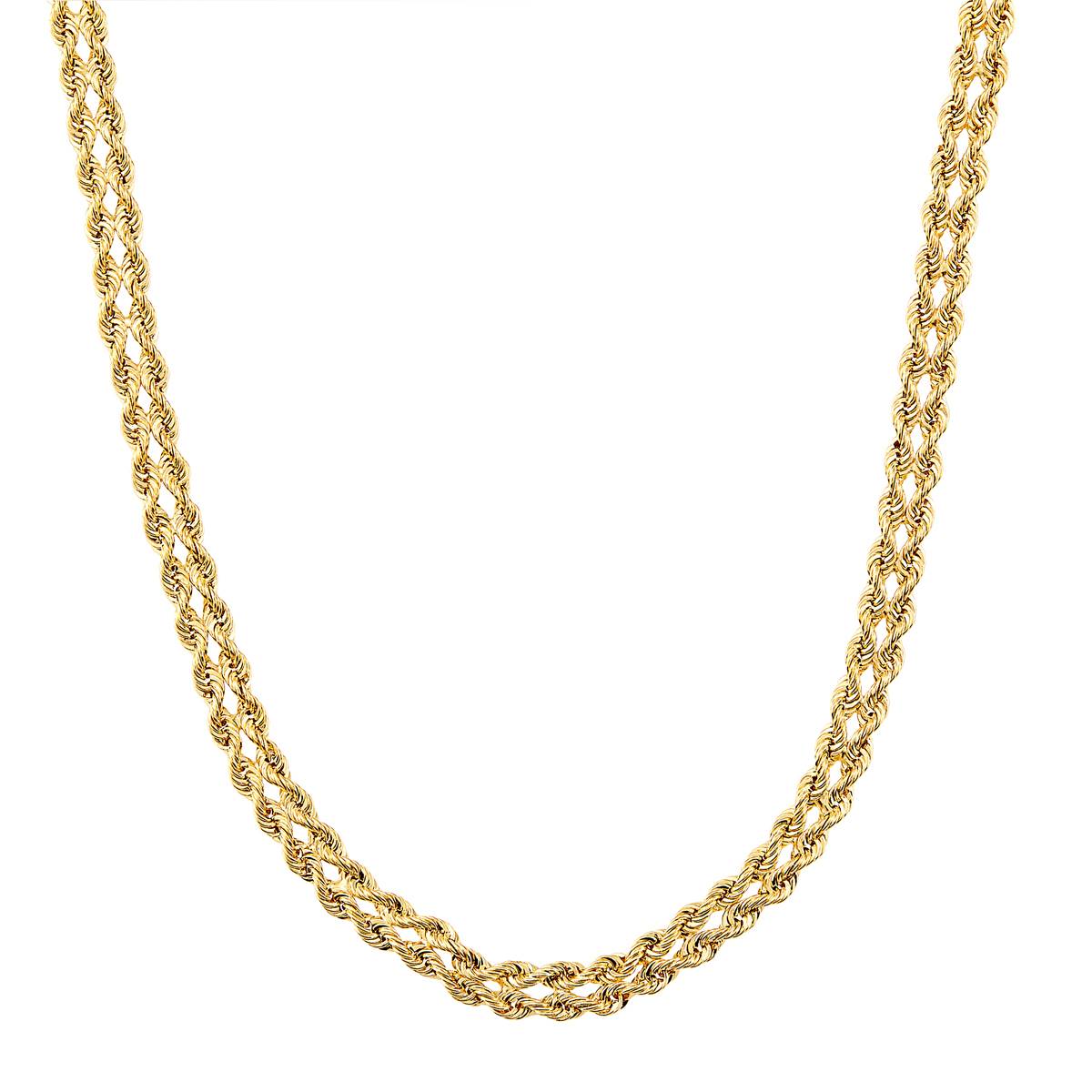 Gold Classics(tm) 10kt. Yellow Gold 2-Row Hollow Rope Chain Necklace