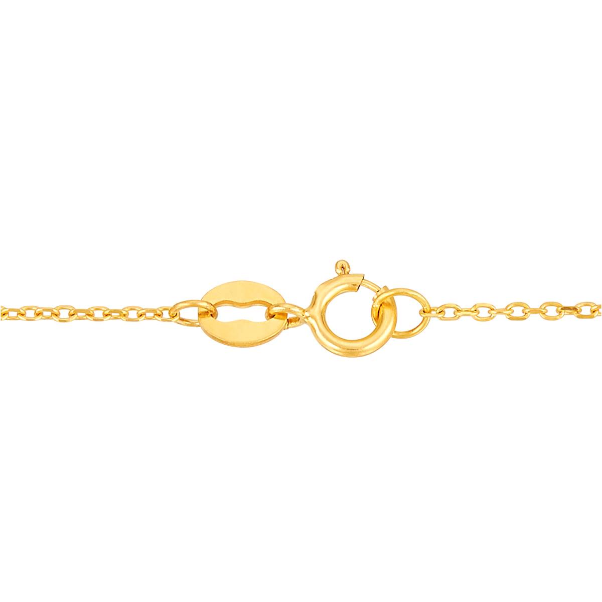 Gold Classics(tm) Solid Paperclip Station On Cable Chain Necklace