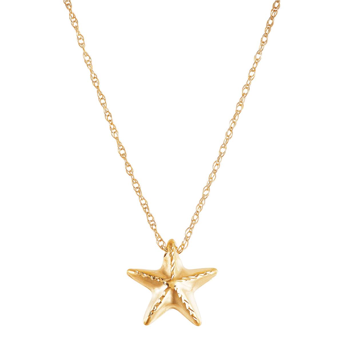 Gold Classics(tm) 10kt. Yellow Gold Starfish Pendant Necklace