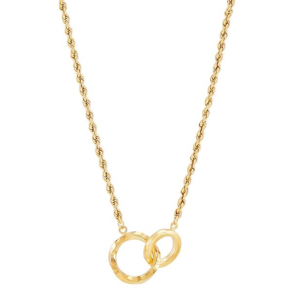 Gold Classics(tm) Yellow Gold Twist & Plain Interlock Chain Necklace