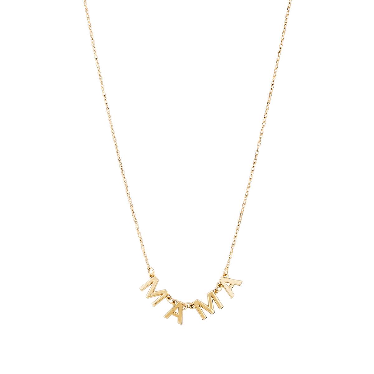 Gold Classics(tm) Yellow Gold MAMA Station On Rope Chain Necklace