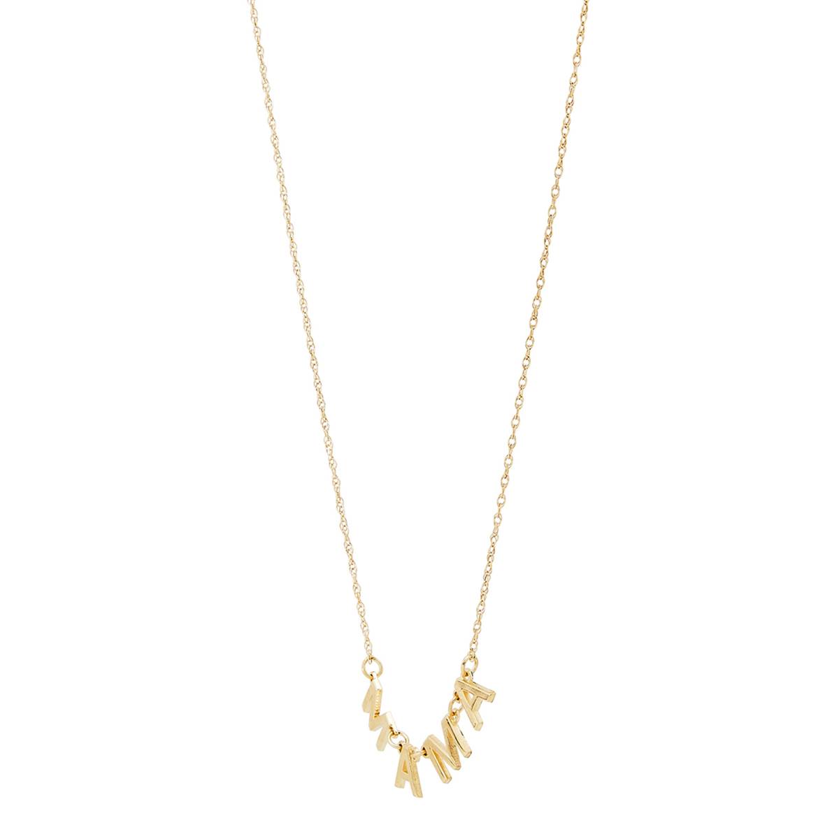 Gold Classics(tm) Yellow Gold MAMA Station On Rope Chain Necklace