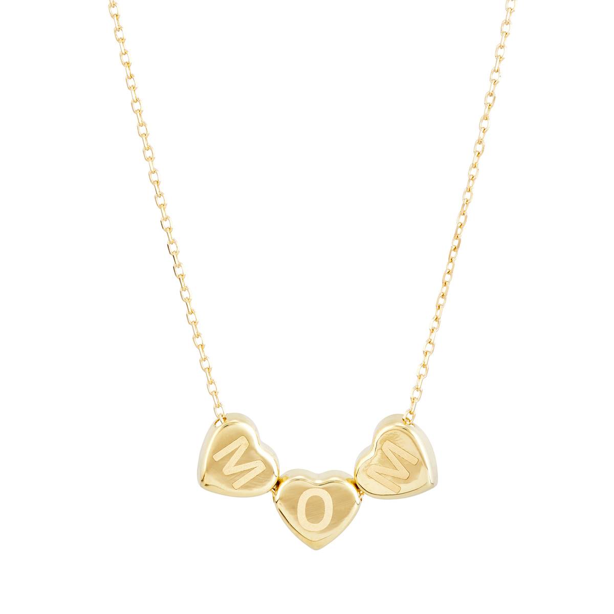 Gold Classics(tm) Mom On Hearts Forzatina Cable Chain Necklace