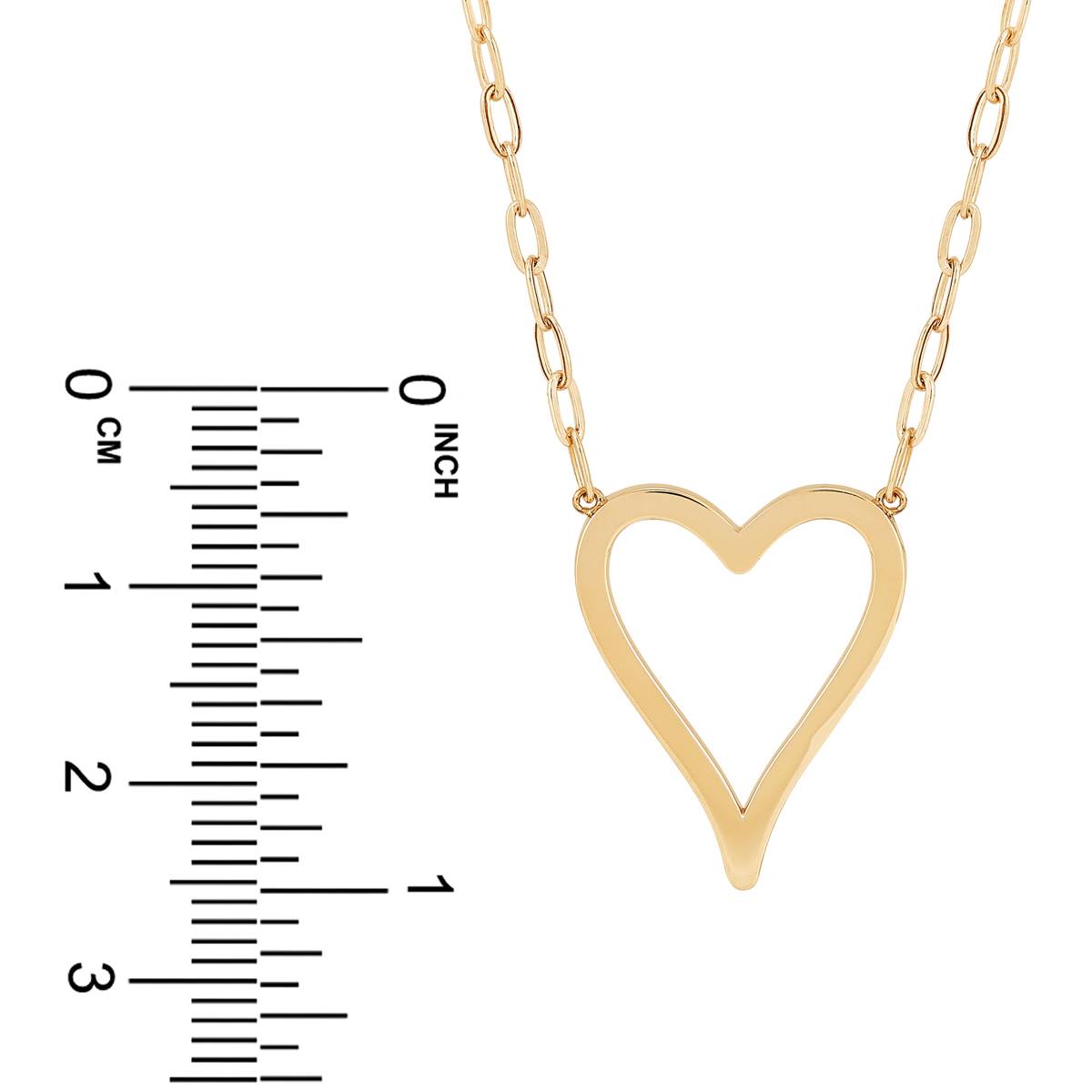 Gold Classics(tm) Yellow Gold Heart On Paperclip Chain Necklace