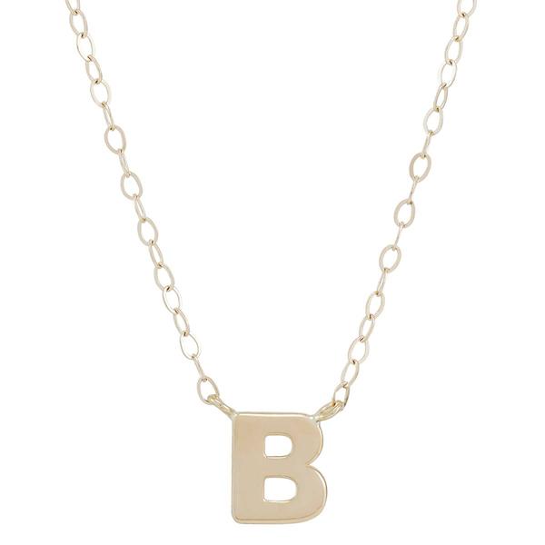 Gold Classics(tm) Yellow Gold Polished B Initial Pendant Necklace