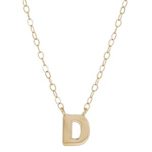 Gold Classics(tm) Yellow Gold Polished D Initial Pendant Necklace