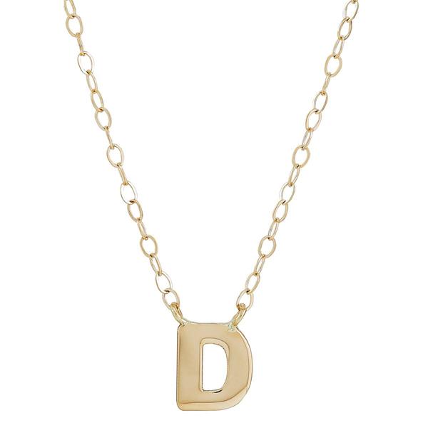 Gold Classics(tm) Yellow Gold Polished D Initial Pendant Necklace alternate view