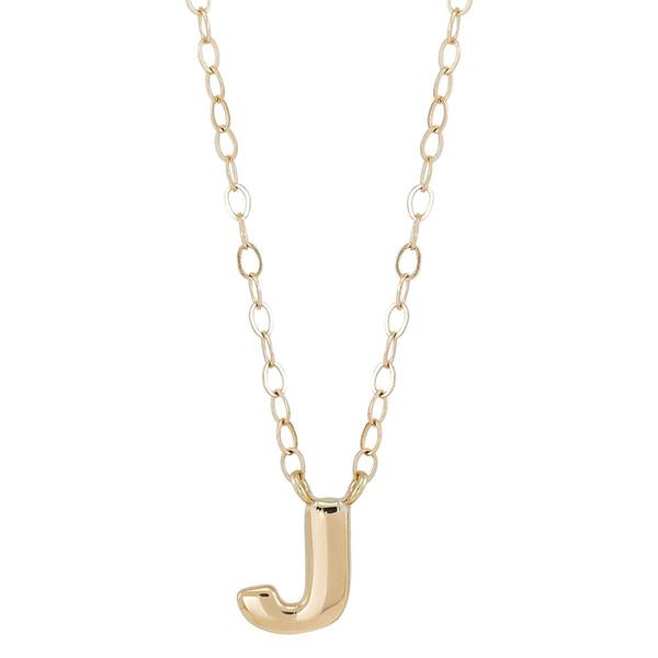 Gold Classics(tm) Yellow Gold Polished J Initial Pendant Necklace alternate view