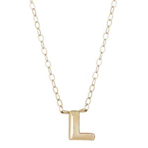 Gold Classics(tm) Yellow Gold Polished L Initial Pendant Necklace