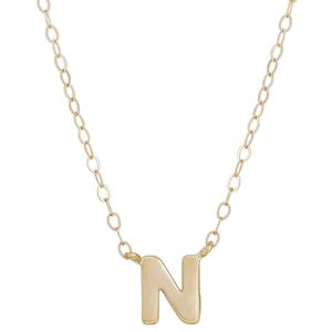Gold Classics(tm) Yellow Gold Polished N Initial Pendant Necklace