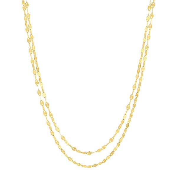 Gold Classics(tm) Yellow Gold Polished Layered Mirror Chain Necklace alternate view