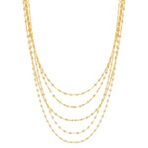 Gold Classics(tm) Yellow Gold Layered Polished Mirror Chain Necklace